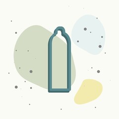 Condom vector icon, protect symbol. Condom illustration on multicolored background.