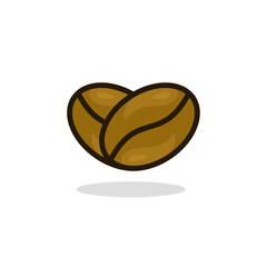 Vector icon of two brown coffee beans