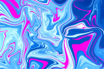 Abstract liquid texture art blue and pink