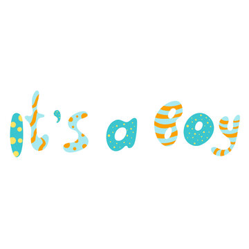 vector lettering text it's a boy
