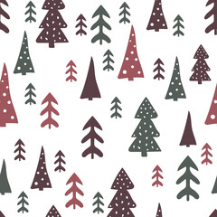 Christmas tree seamless pattern new year