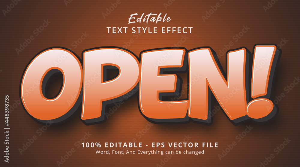 Poster editable text effect, open text on simple gradient style effect