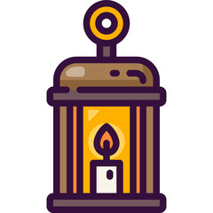 oil lamp line icon