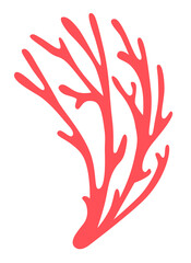 Lonely sprig pink coral logo icon coral
