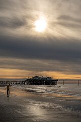 Sankt Peter Ording Strand Sonnenuntergang