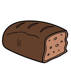 sliced ​​loaf of bread. vector isolated.