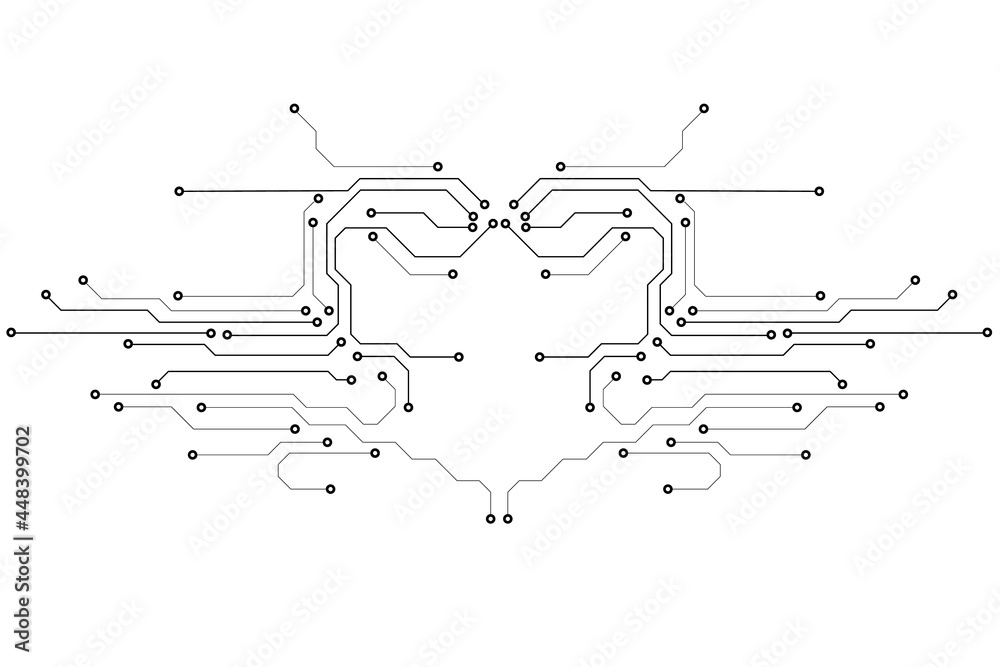 Leinwandbilder Futuristic abstract circuit board trace processor unit texture illustration design. Gathering electronic line communication technology system background