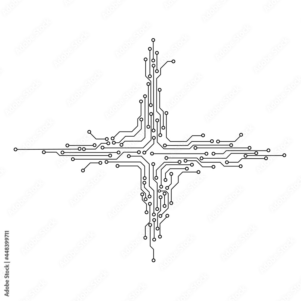 Poster circuit board cross digital sharing concept infographic vector background