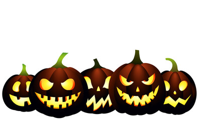 Halloween pumpkins isolated on white