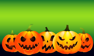 Halloween background with pumpkins