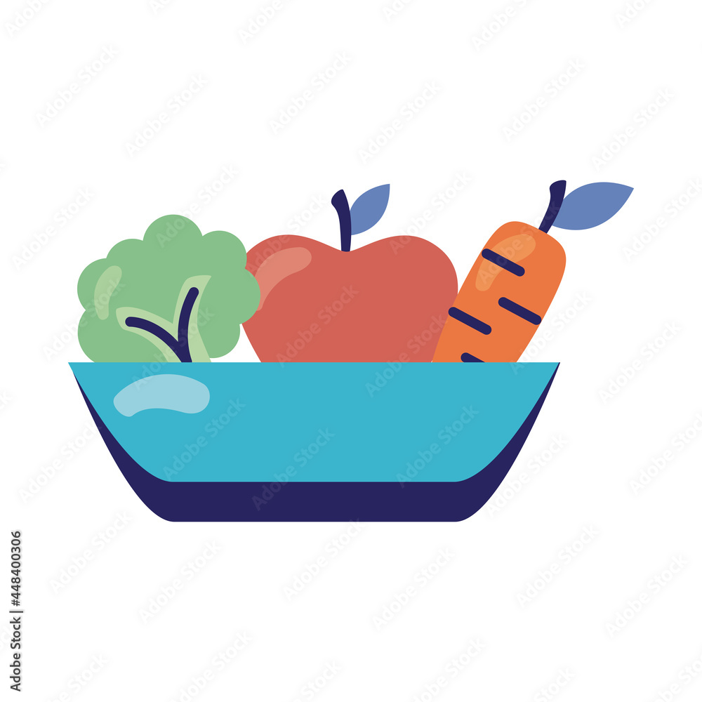 Sticker dish with vegetables