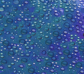 drops of water on a smooth plane surface
