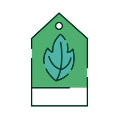 commercial tag with leaf