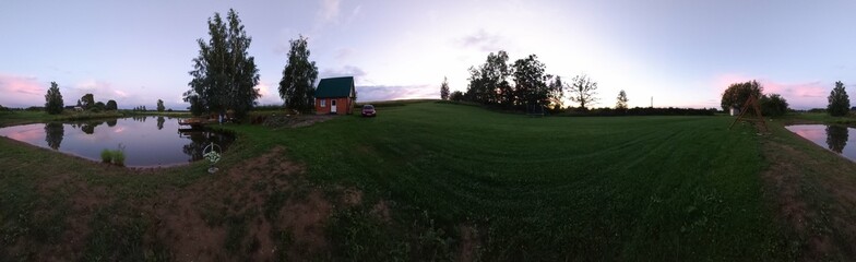 sunset over the field