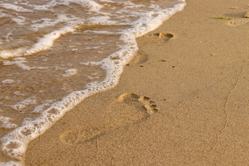 footprints on the beach