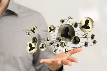 group - conference Digital Network and data concept