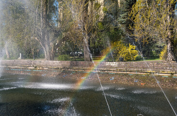 rainbow at fountain