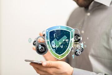 cybersecurity and information or network protection 3d