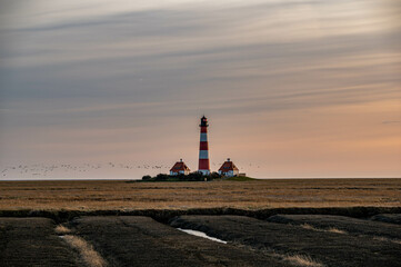 Fototapeta premium Westerhever in Nordfriesland in the German state of Schleswig-Holstein