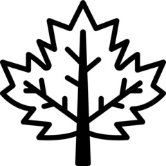 maple leaf solid line icon