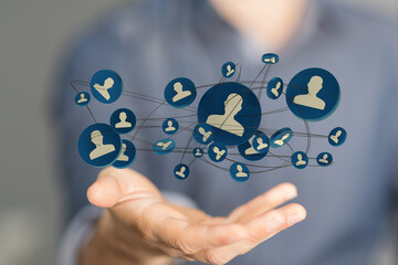 group - conference Digital Network and data concept