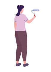 woman painter paints