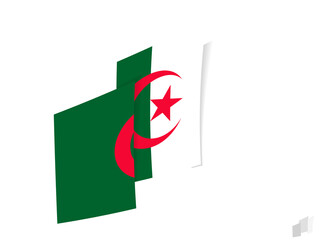 Algeria flag in an abstract ripped design. Modern design of the Algeria flag.