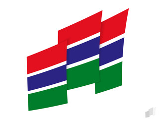 Gambia flag in an abstract ripped design. Modern design of the Gambia flag.