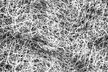 Abstract illustration of black and white doodles with texture