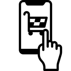 online shopping solid line icon