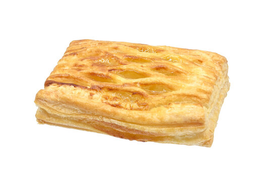 pineapple pie  on white background closeup