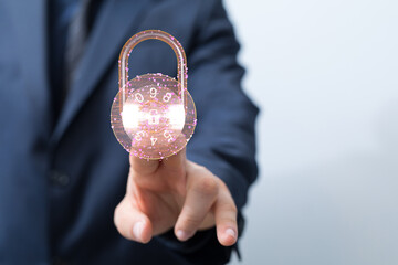 Information technology protected with firewall, secure access and encryption against cyber