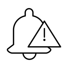 Notification Bell Vector Line Icon Design