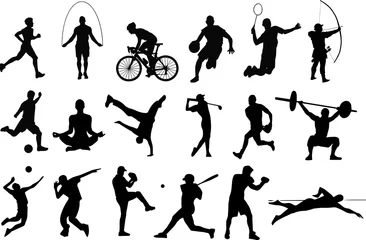 Fotobehang silhouettes of sports people © samuel