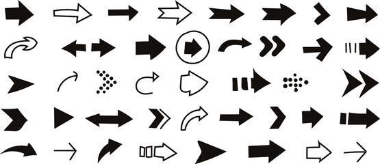 Doodle Arrow Icon, Mega Set of Hand Drawn Vector Arrows