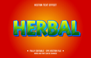 editable text effect gradient color style herbal