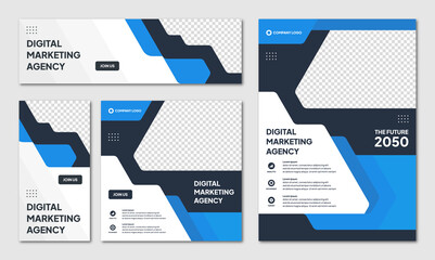 Set of Editable Instagram post template modern background. Promotional web banner for company business. professional business instagram stories. webinar banner sale ads and discount promo