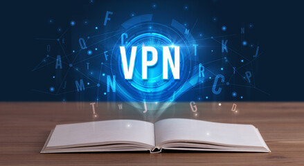 Technology abbreviation coming out from an open book