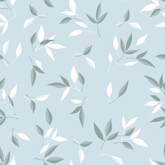 seamless pattern of branches and leaves