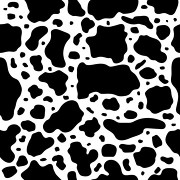 Vector  black cow print pattern animal seamless. Cow skin abstract for printing, cutting, and crafts Ideal for mugs, stickers, stencils, web, cover. wall stickers, home decorate and more.