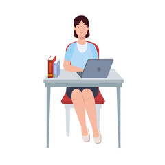 female working at the computer