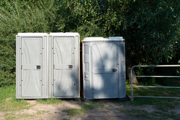 bio-toilet cabins in the forest