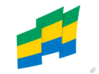 Gabon flag in an abstract ripped design. Modern design of the Gabon flag.