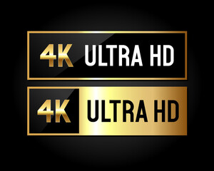 Fototapeta na wymiar 4k ultra HD, gold and silver badges. 4K video resolution, vector illustration. 