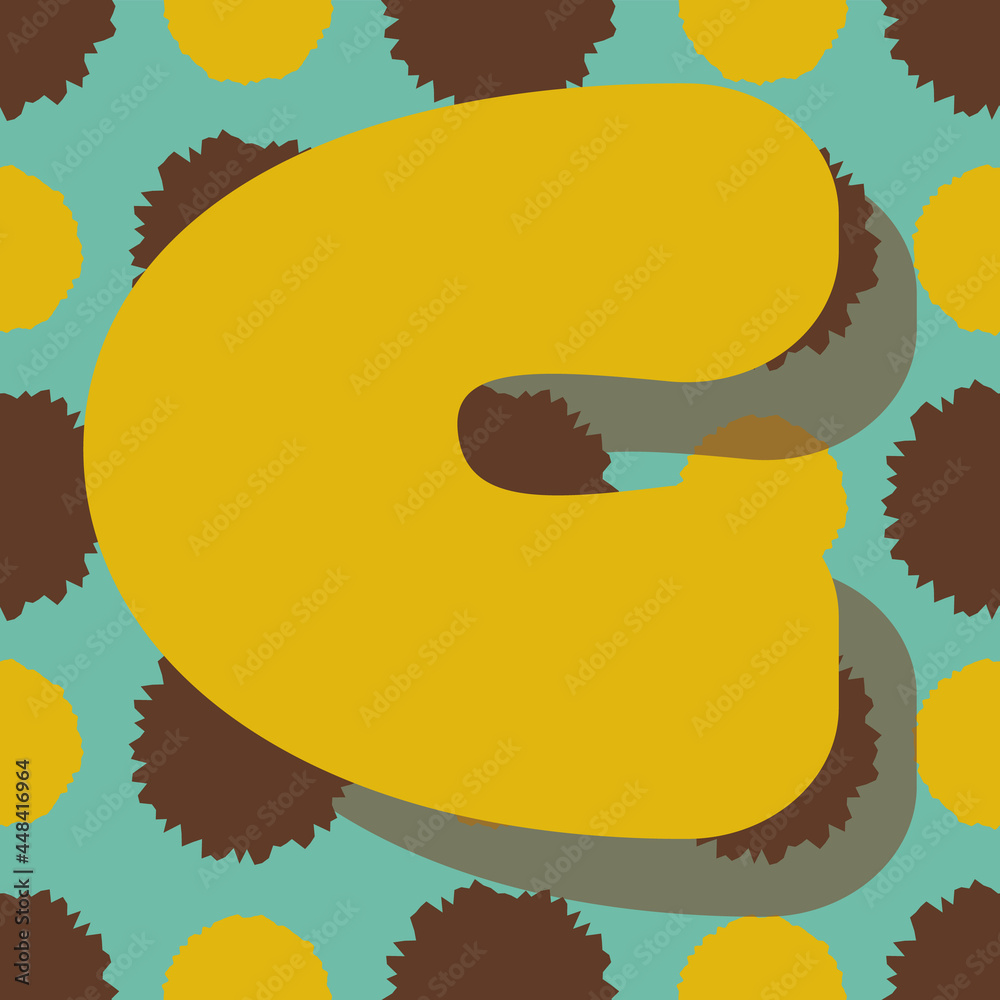 Poster letter c from the alphabet vector seamless repeat pattern print background