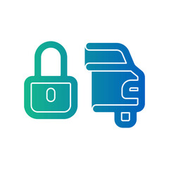 Padlock and car icon