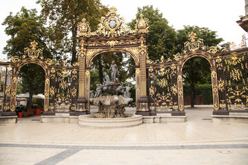 Nancy, France. Rococo gilded Amphitrite fountain