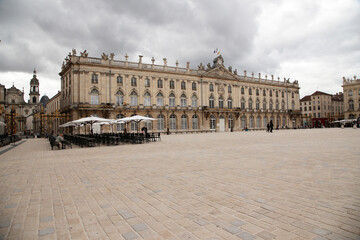 Fototapeta na wymiar Nancy, France. City hall building on Stanislav Square, 18th century