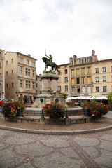 Fototapeta premium Nancy, France. View of the Saint-Epvre square with the monument to Rene II 