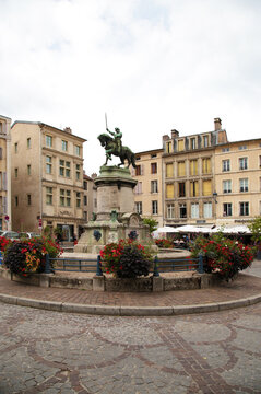 Nancy, France. View of the Saint-Epvre square with the monument to Rene II 